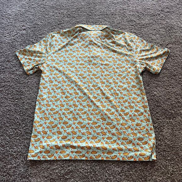 Lofty Llama Slice Slice Baby Pizza Performance Golf Shirt Stretch Mens Size M - Picture 2 of 7